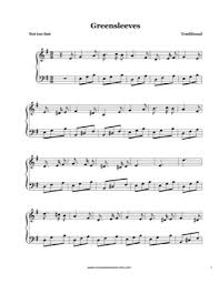 greensleeves piano sheet