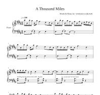 a thousand miles piano sheet music