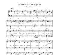 house of the rising sun piano sheet music