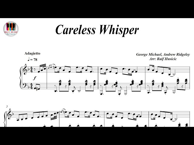 careless whisper piano sheet
