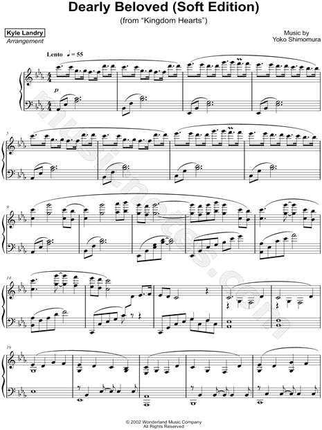 dearly beloved piano sheet music