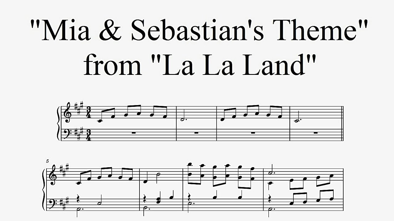 la la land piano sheet