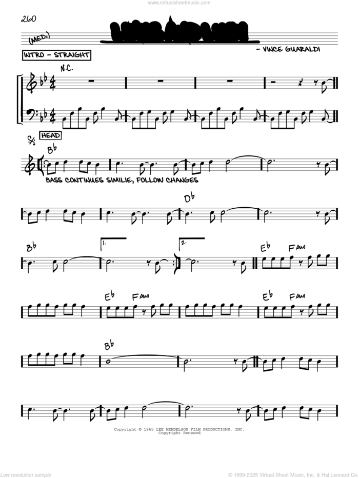 linus and lucy piano sheet music