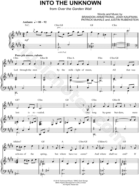 over the garden wall piano sheet music