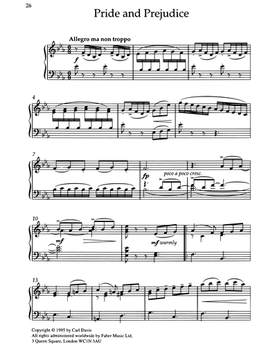 pride and prejudice piano sheet music