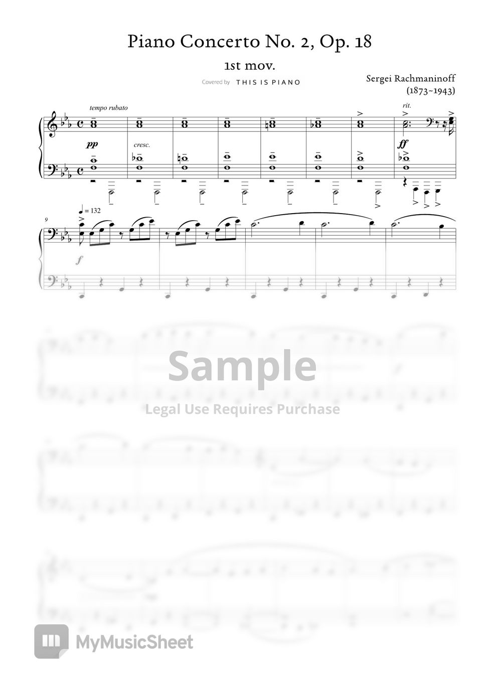 rachmaninoff piano concerto 2 sheet music