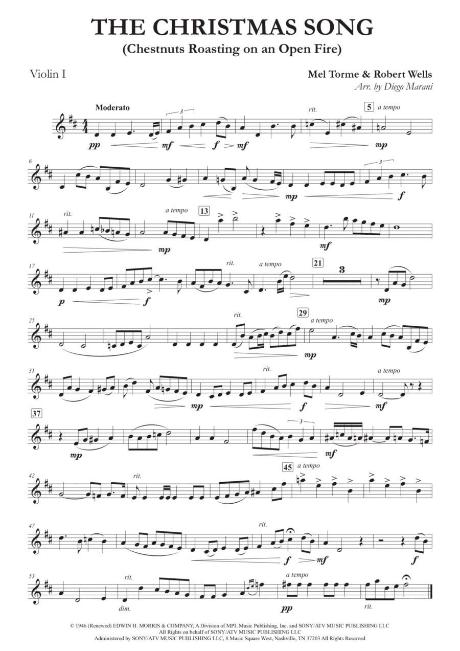 the christmas song sheet music