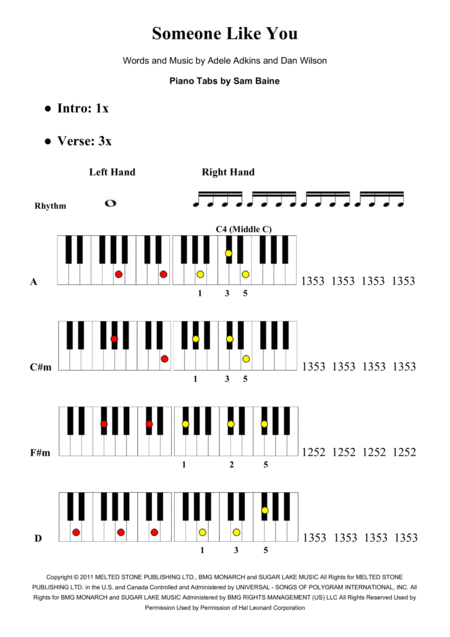 adele someone like you piano sheet music
