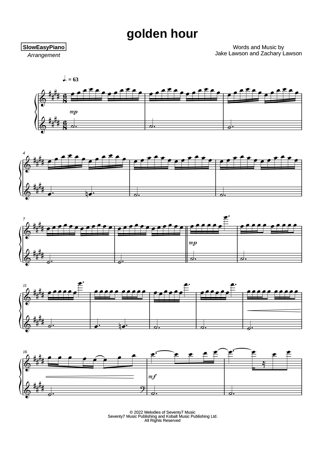 golden hour roblox piano sheet