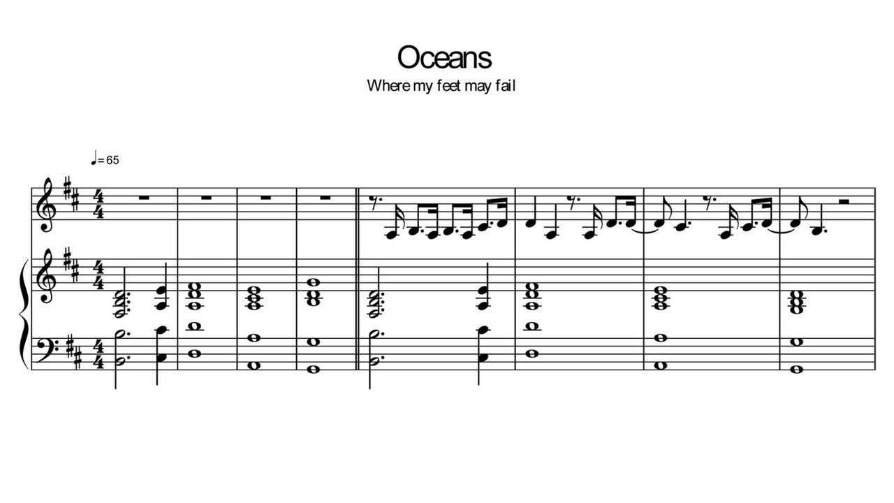oceans piano sheet music