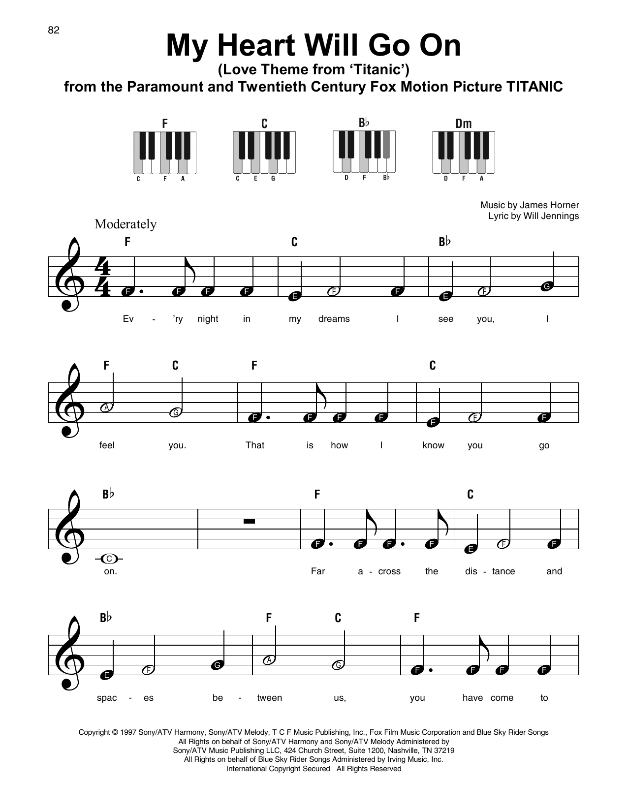 titanic piano notes