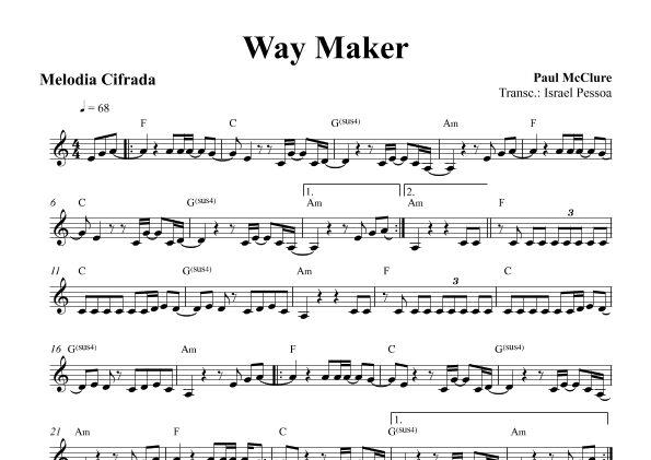 way maker piano sheet music
