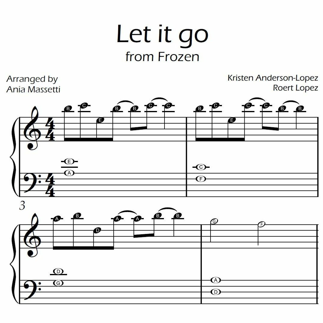 frozen piano sheet music