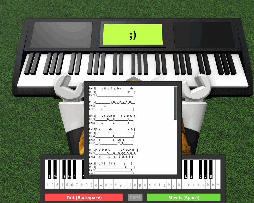 megalovania roblox piano sheet