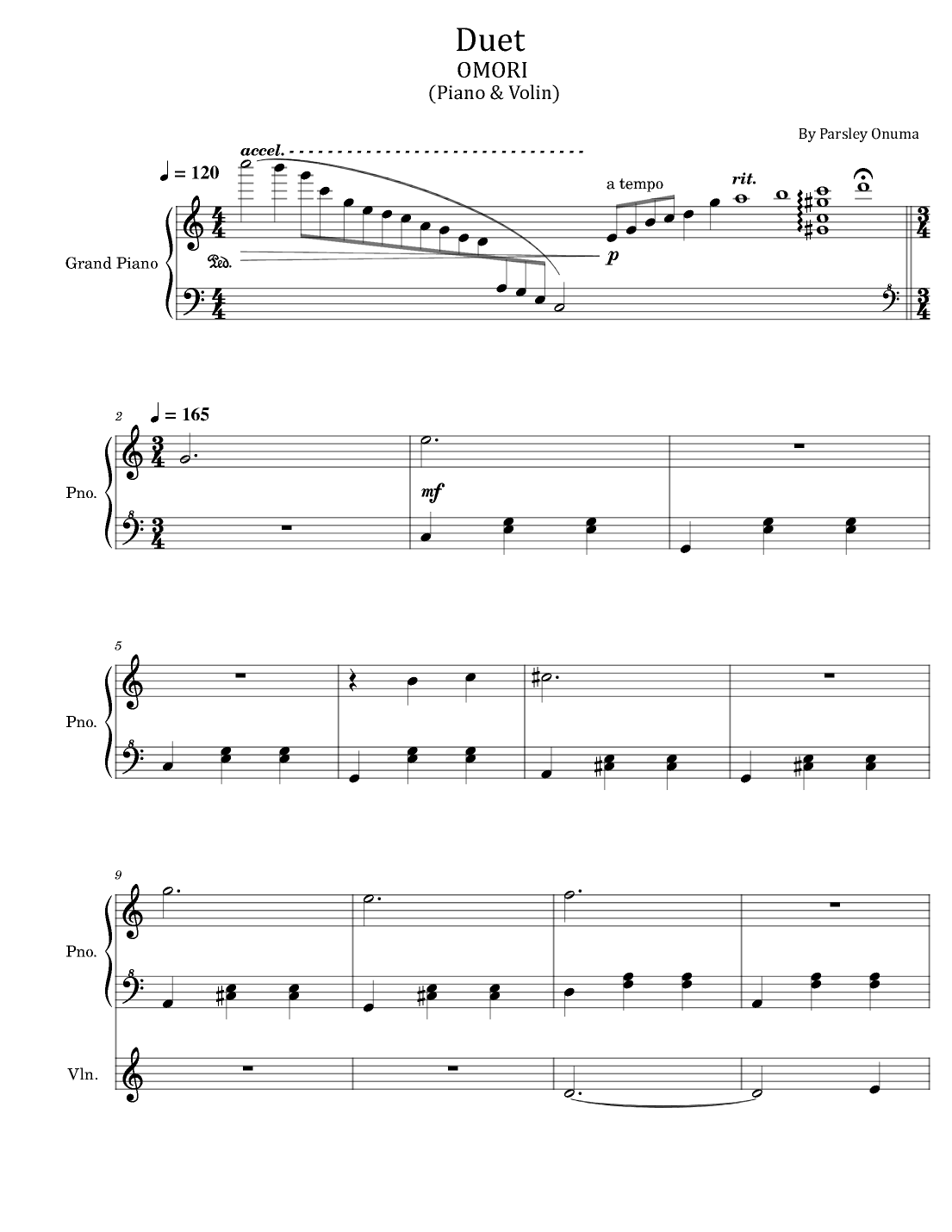 omori piano sheet music