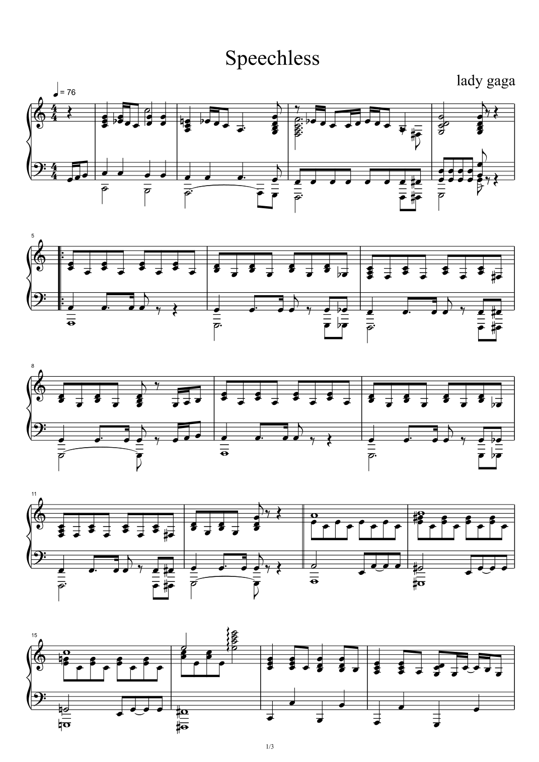 speechless piano sheet music