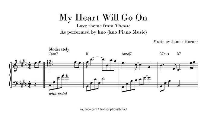 titanic piano sheet