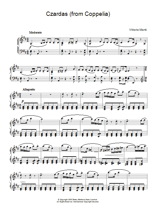 czardas piano sheet music
