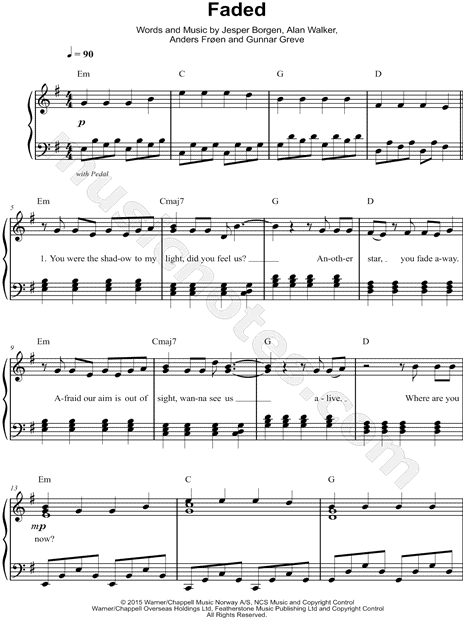 faded piano sheet