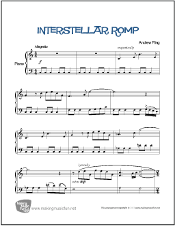 interstellar theme sheet music