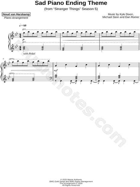 stranger things piano sheet music