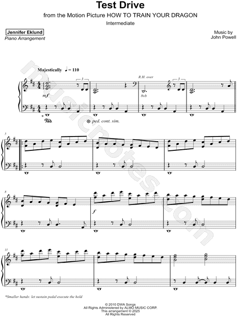 test drive piano sheet music