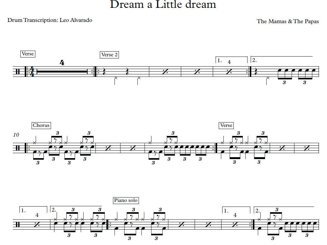 dream a little dream of me piano sheet music