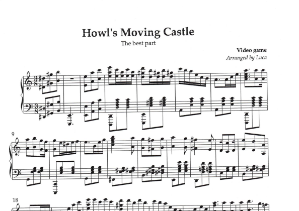 howl's moving castle piano sheet easy