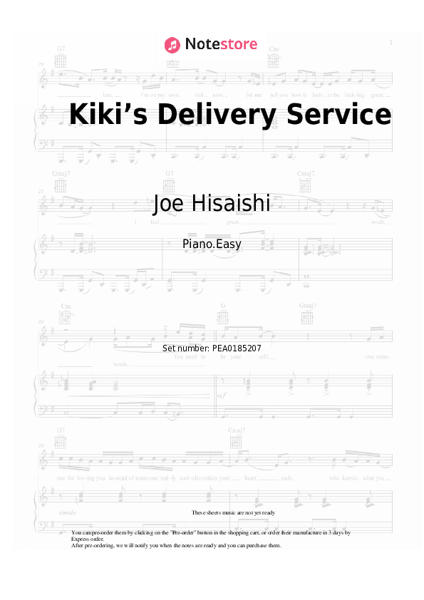 kiki's delivery service piano sheet