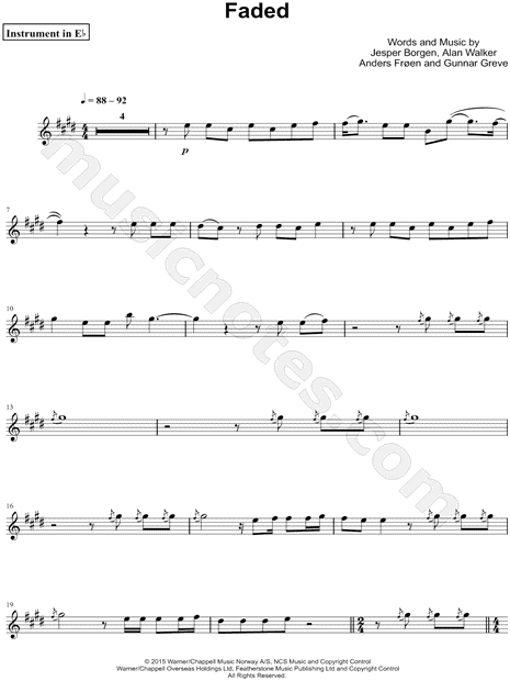 alan walker faded piano notes