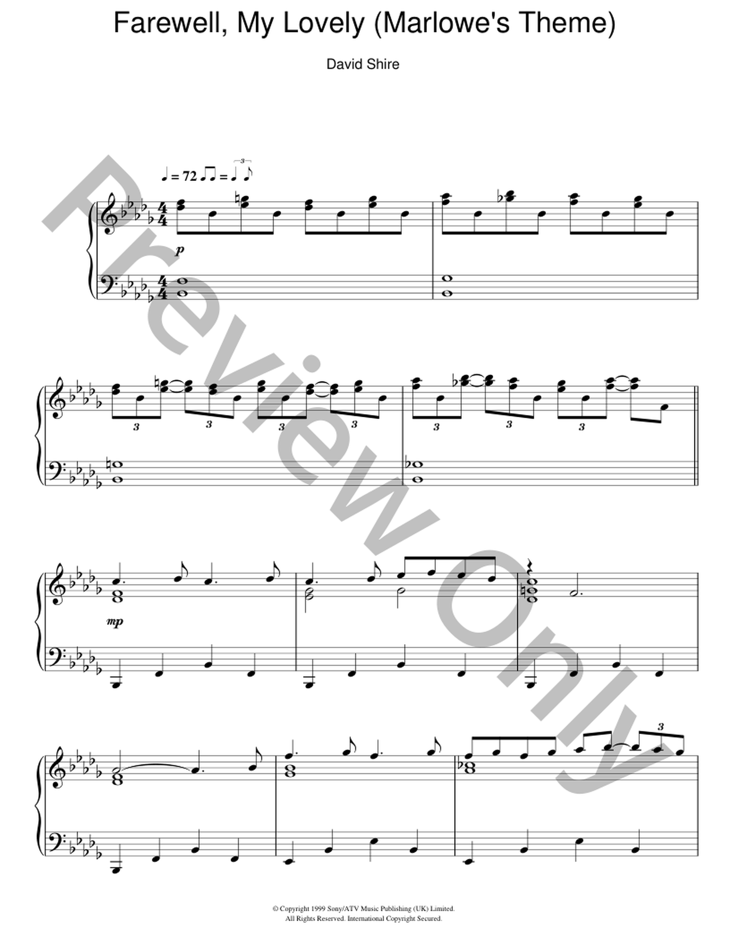 lovely piano sheet