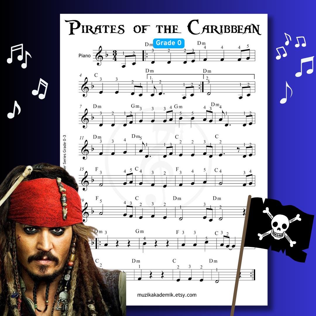 pirates of the caribbean theme song piano notes