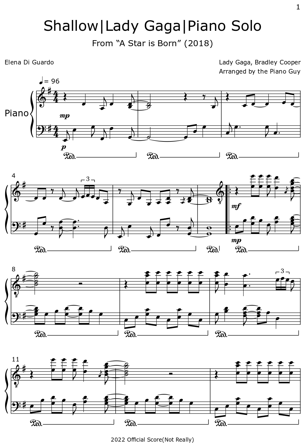 shallow piano sheet