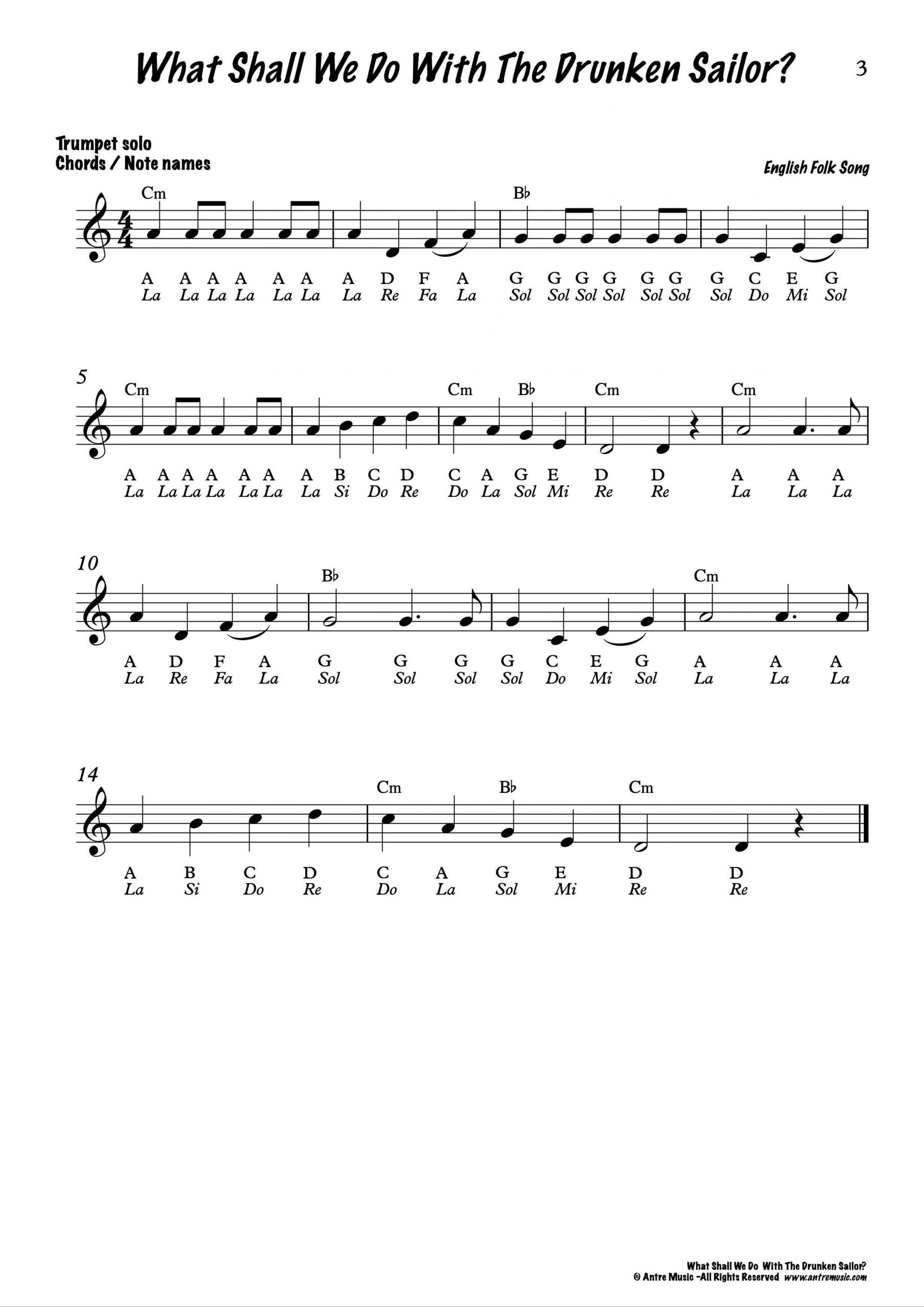trumpet sheet music